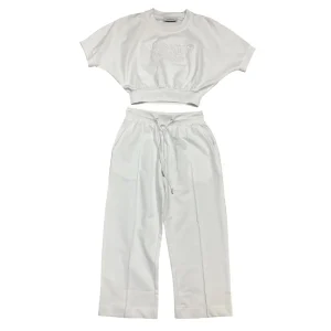 Markup – XS – Completo tuta estivo in cotone bianco ottico