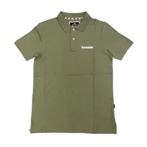 Aquascutum – Polo in cotone verde oliva PAQ08 P8 uomo