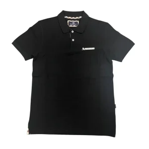 Aquascutum – Polo in cotone nero PAQ08 P8 uomo