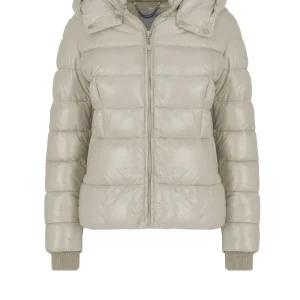 Piumino lucido con cappuccio staccabile