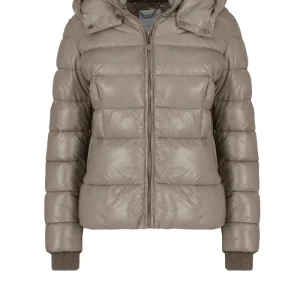 Piumino lucido con cappuccio staccabile