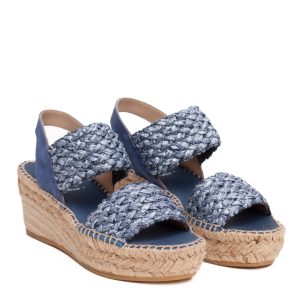 Zeppa azzurra in corda e rafia