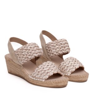 Zeppa ecrù in corda e rafia