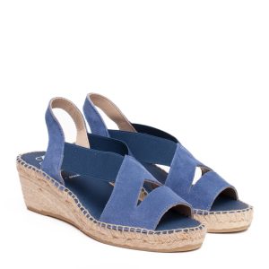 Zeppa in corda in camoscio azzurra