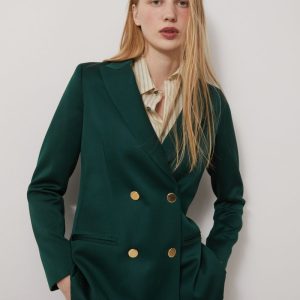 Blazer Noemi in lana verde brillante