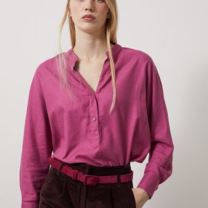 Camicia Marta in flanella rosa