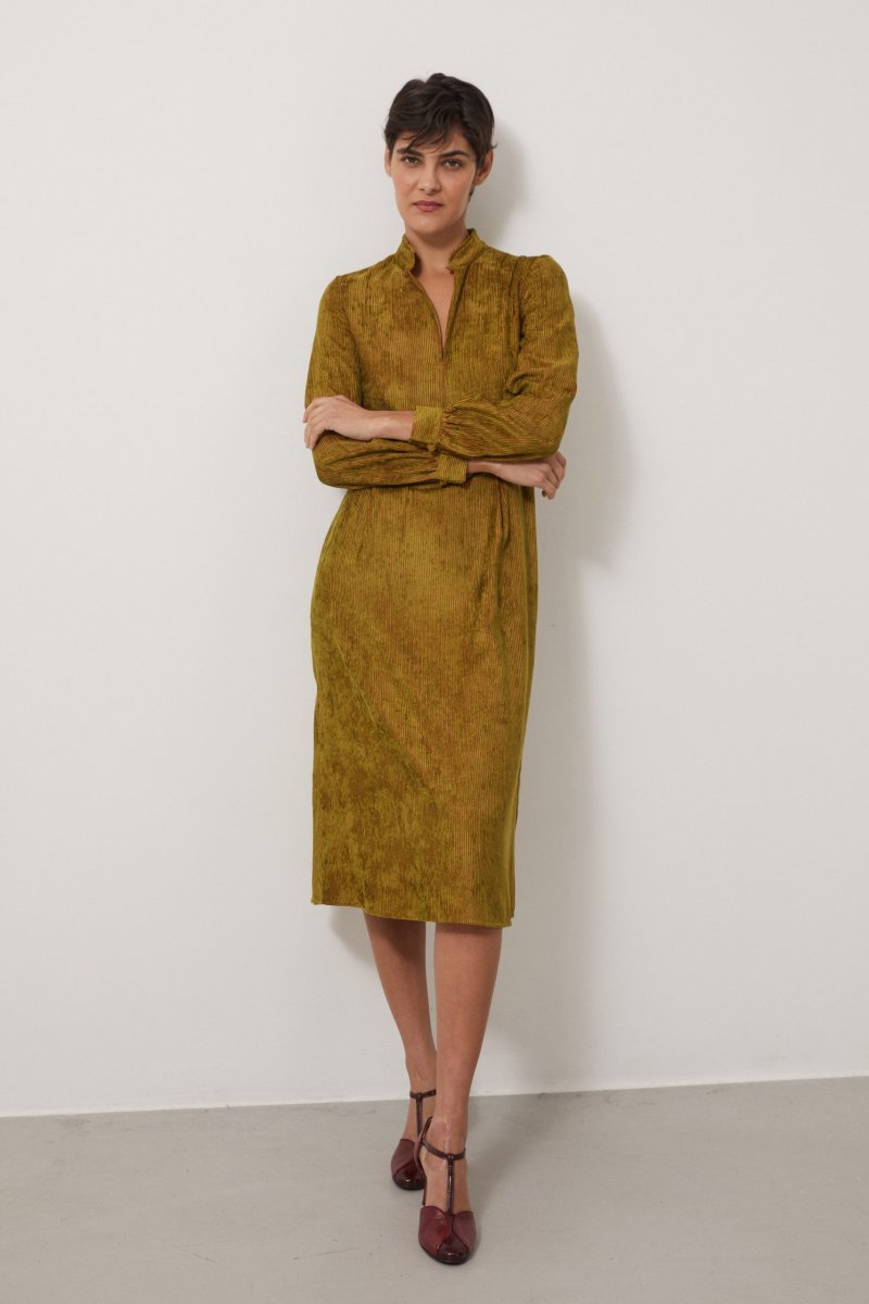 Abito Ari in velluto a coste verde cangiante - immagine 2