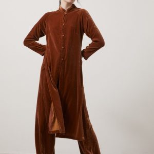 Tunica Celine in velluto di seta nocciola