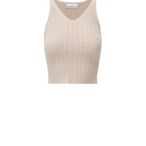 Top in misto viscosa a trecce