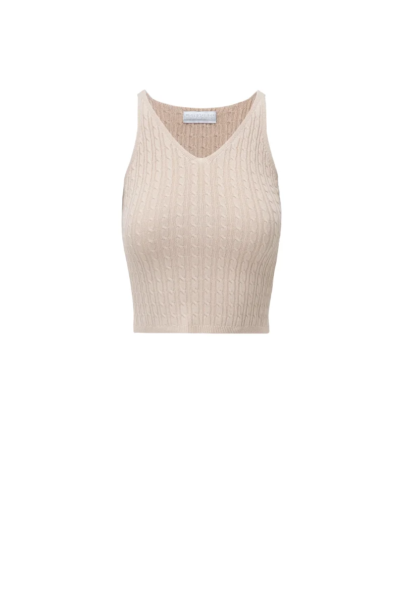 Top in misto viscosa a trecce