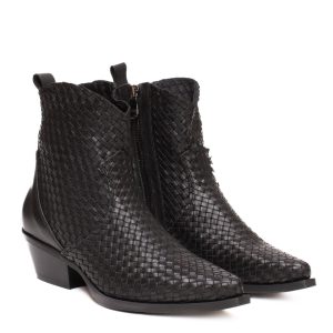 Texano nero intrecciato