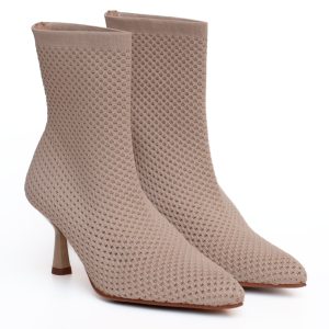 Stivaletto tessuto elasticizzato beige