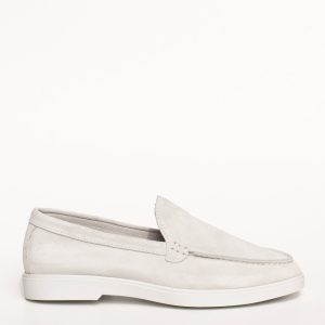 Mocassino in camoscio bianco