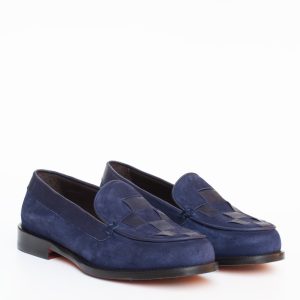Mocassino camoscio blu