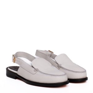 Mocassino aperto dietro bianco