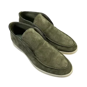 Brecos – EU/38 – Mocassini alti donna CHC Cashmere  Savoia verde oliva