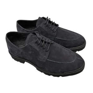 Brecos – Scarpe stringate scamosciate blu