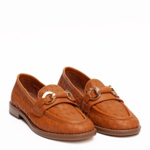 Mocassino in pelle intrecciata cuoio