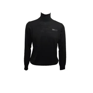 Plein Sport – M – Maglia a dolcevita in lana merino nero uomo