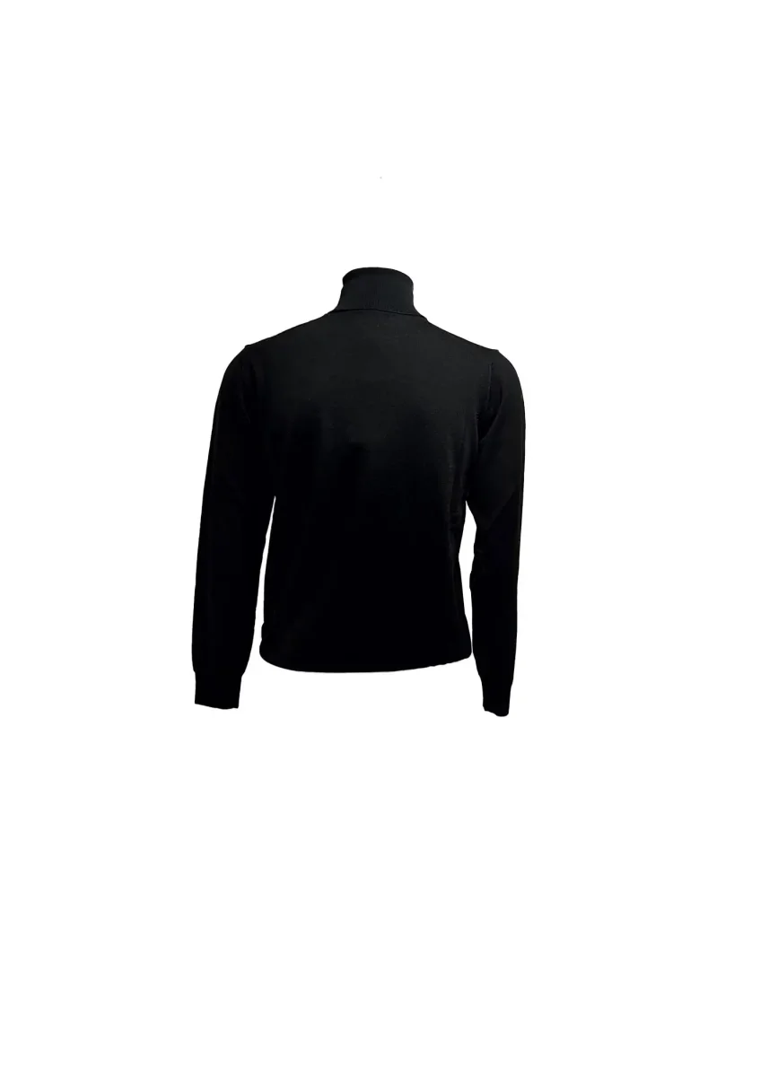 Plein Sport – M – Maglia a dolcevita in lana merino nero uomo - immagine 4