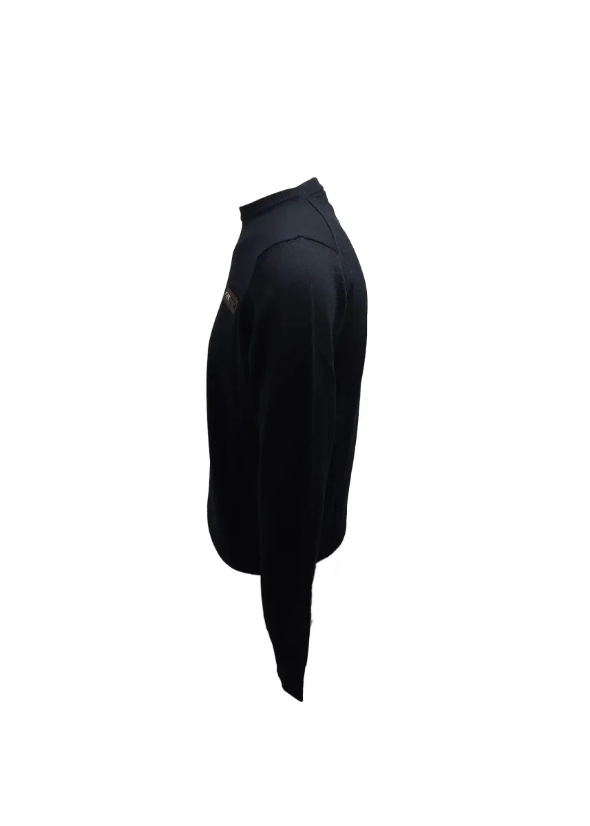 Plein Sport – M – Maglia a girocollo in lana merino blu scuro - immagine 3