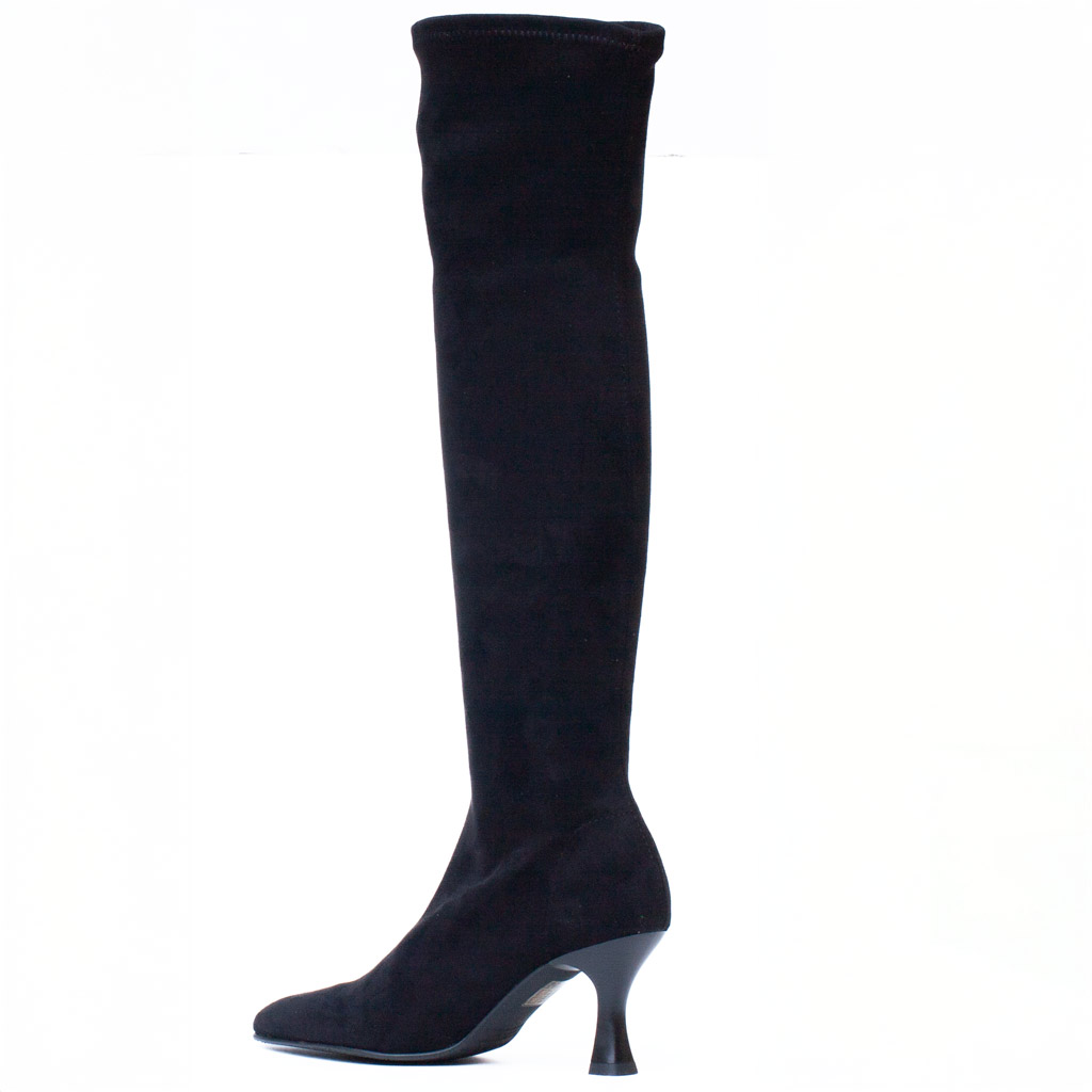 Stivale Sopra Ginocchio Camoscio Elasticizzato Nero Miss Elastic - immagine 5