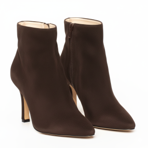 Stivaletto Camoscio Marrone Tacco Alto Elegante