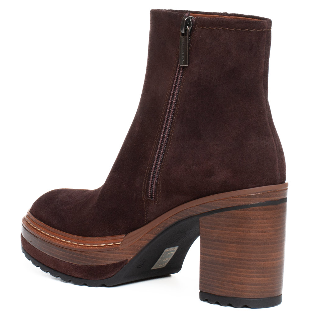 Stivaletto Camoscio Marrone Tacco Comodo - immagine 4