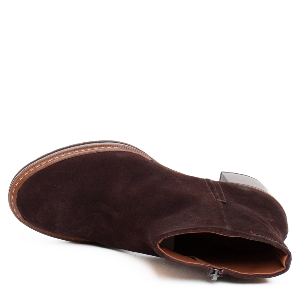 Stivaletto Camoscio Marrone Tacco Comodo - immagine 5