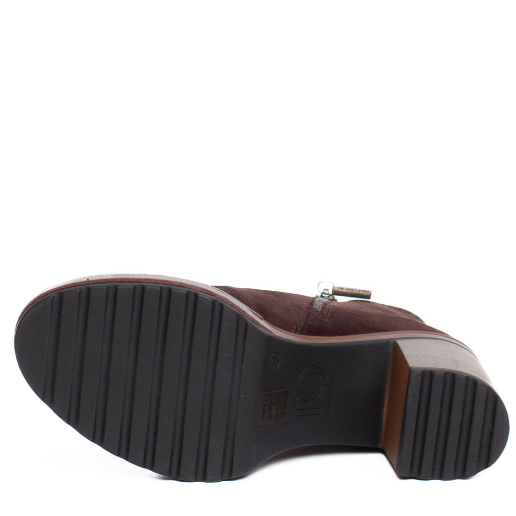 Stivaletto Camoscio Marrone Tacco Comodo - immagine 6