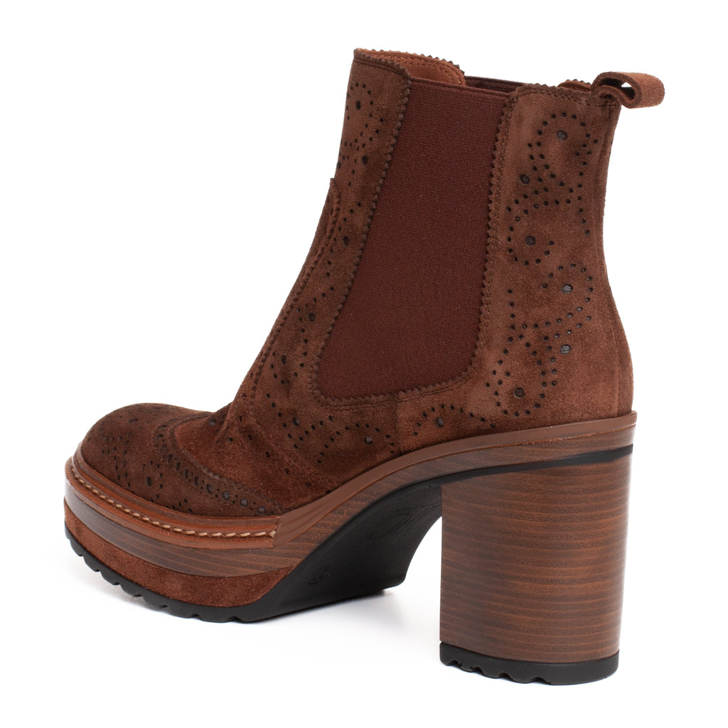 Pons Quintana Stivaletto Olivia Camoscio Marrone Tacco comodo - immagine 4