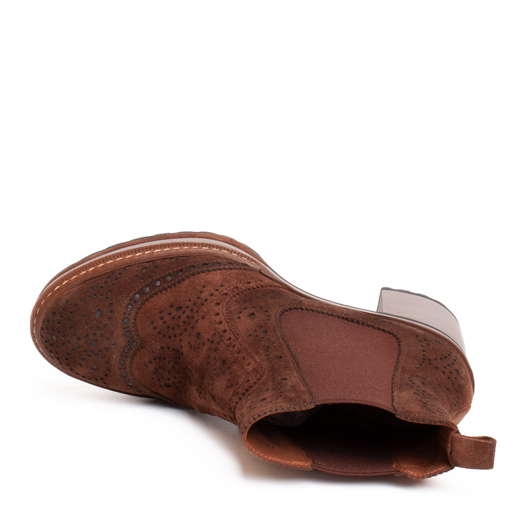 Pons Quintana Stivaletto Olivia Camoscio Marrone Tacco comodo - immagine 5