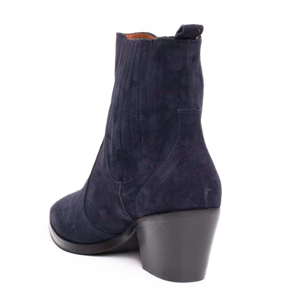 Stivaletto Texano Camoscio Blu Scuro - immagine 4