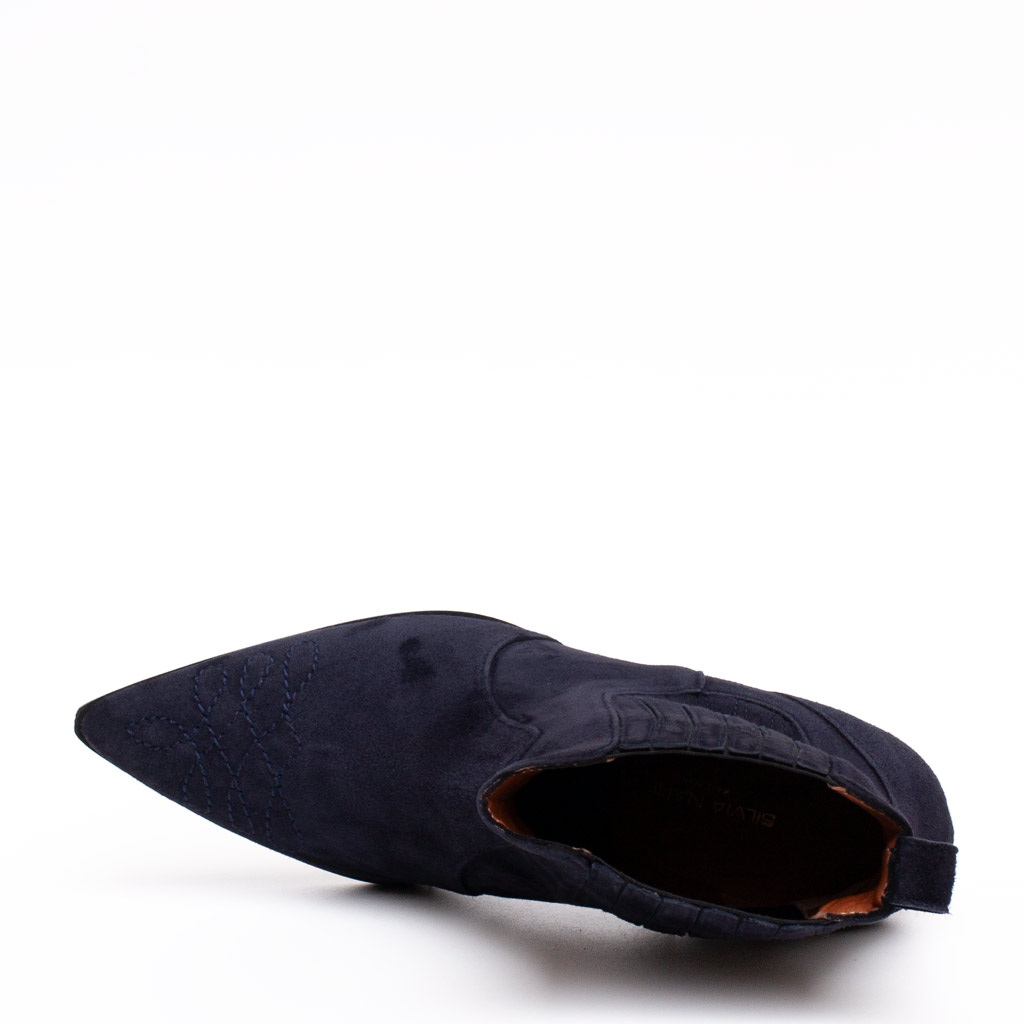 Stivaletto Texano Camoscio Blu Scuro - immagine 5