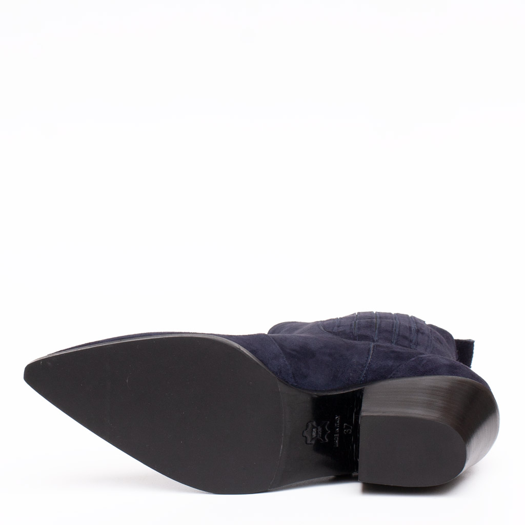 Stivaletto Texano Camoscio Blu Scuro - immagine 6