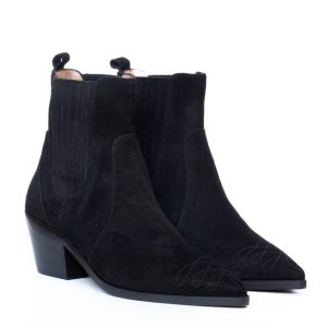 Stivaletti Texani Camoscio Nero da Donna