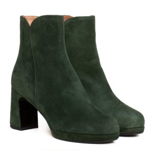 Stivaletto verde con plateau e tacco medio