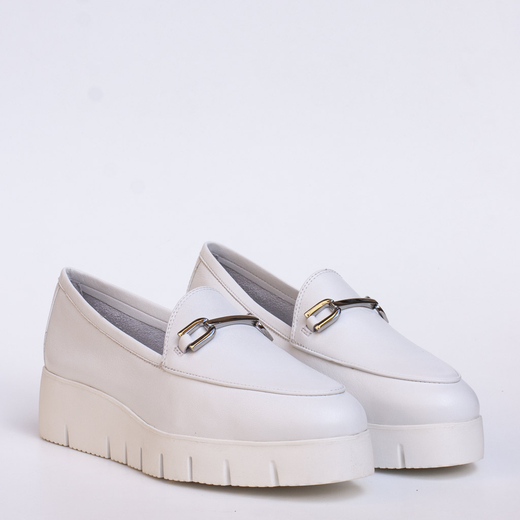 Mocassino bianco con zeppa