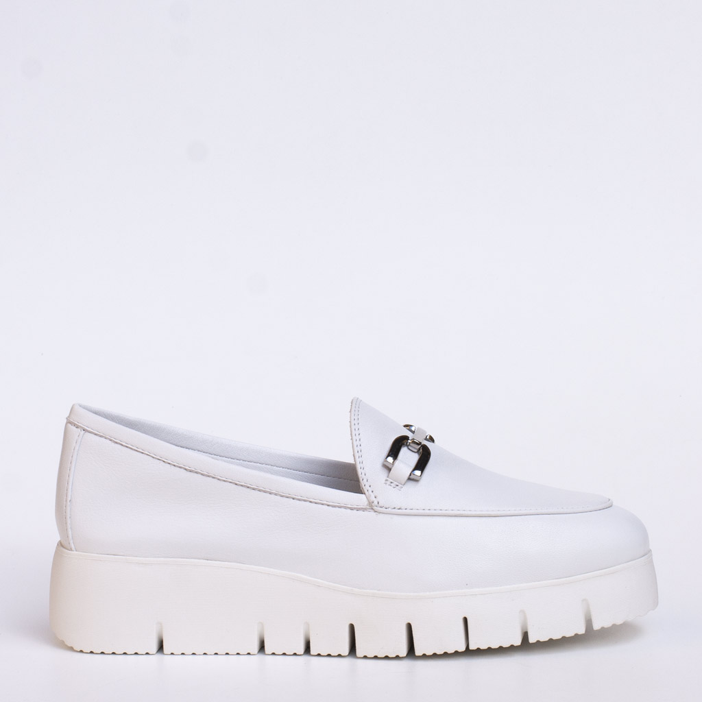 Mocassino bianco con zeppa - immagine 6