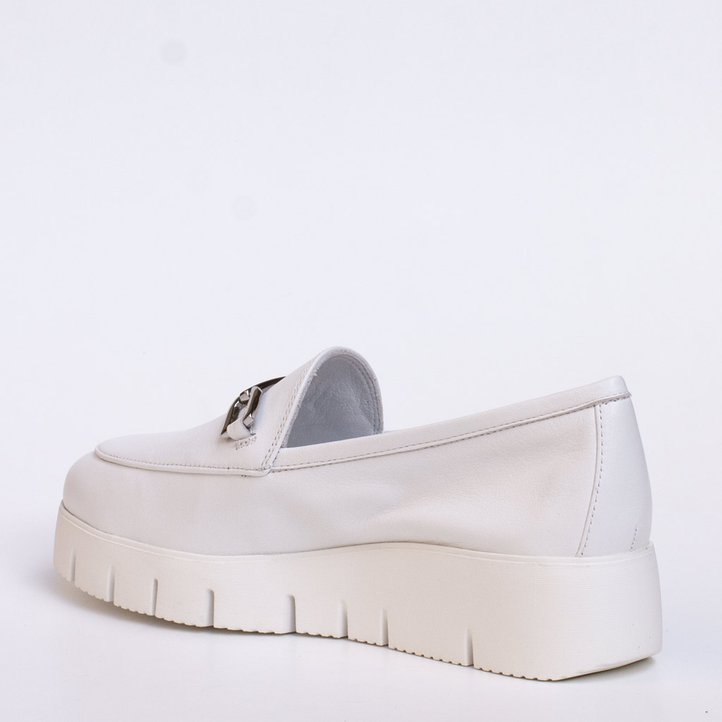 Mocassino bianco con zeppa - immagine 5