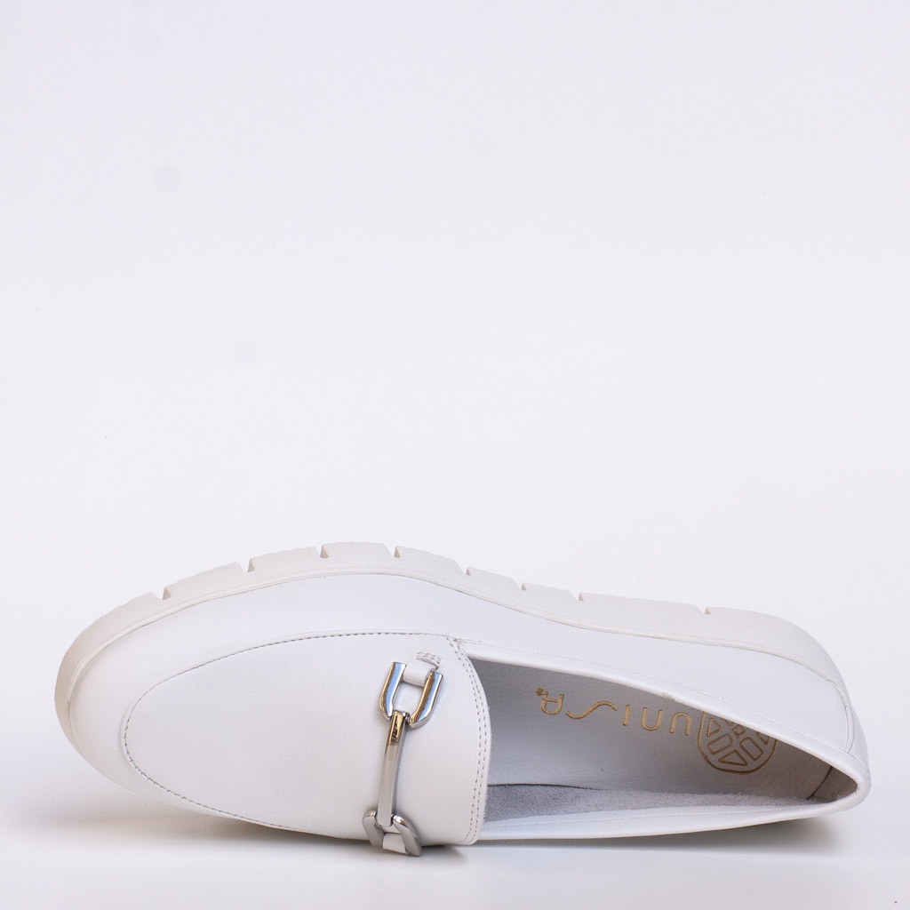 Mocassino bianco con zeppa - immagine 4