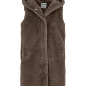 Smanicato in ecopelliccia con cappuccio