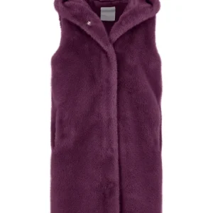 Smanicato in ecopelliccia con cappuccio