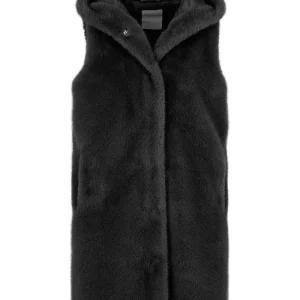 Smanicato in ecopelliccia con cappuccio