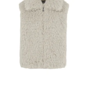 Smanicato in ecopelliccia con colletto