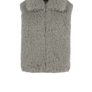 Smanicato in ecopelliccia con colletto