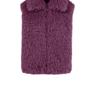 Smanicato in ecopelliccia con colletto