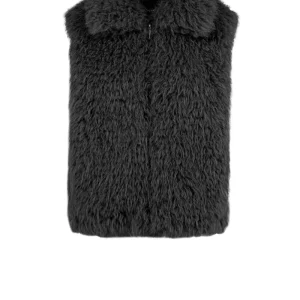 Smanicato in ecopelliccia con colletto