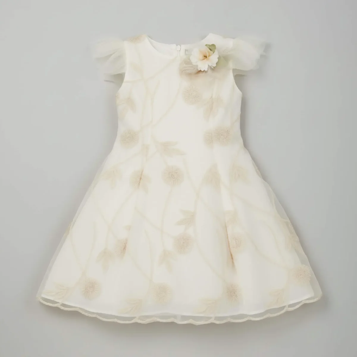 Vestito Cerimonia Bambina in Seta Ricamata - immagine 4