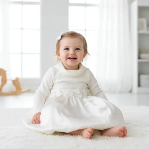 Abito Elegante da Bambina con Gonna a Palloncino in Raso